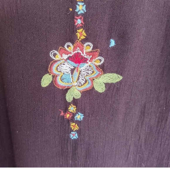 Free People Oxford Dress with Floral Embroidery in Black Size XS - Picture 5 of 7